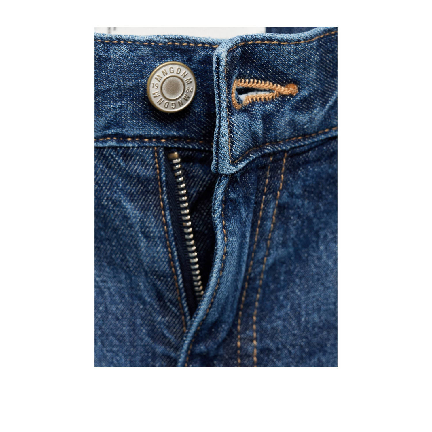 Mango high waist wide leg jeans dark blue denim