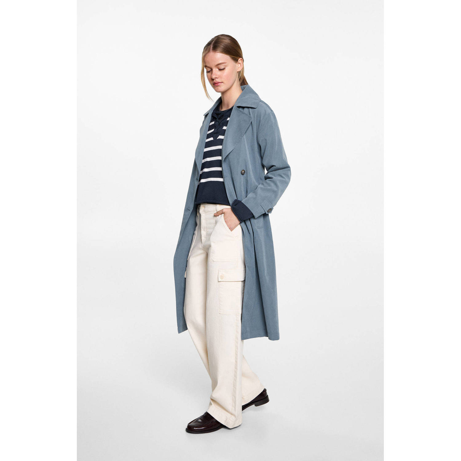 MANGO TEEN trenchcoat lente blauw