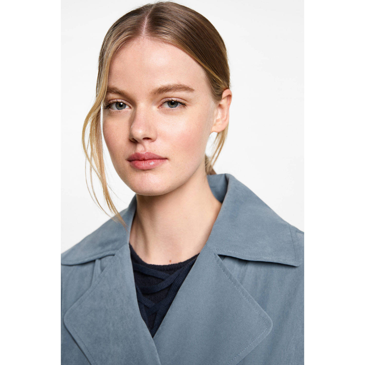 MANGO TEEN trenchcoat lente blauw