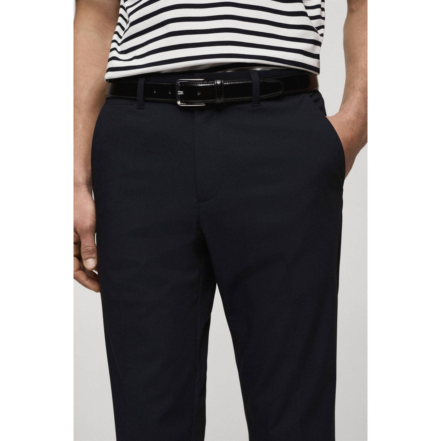 Mango Man regular pantalon donkerblauw