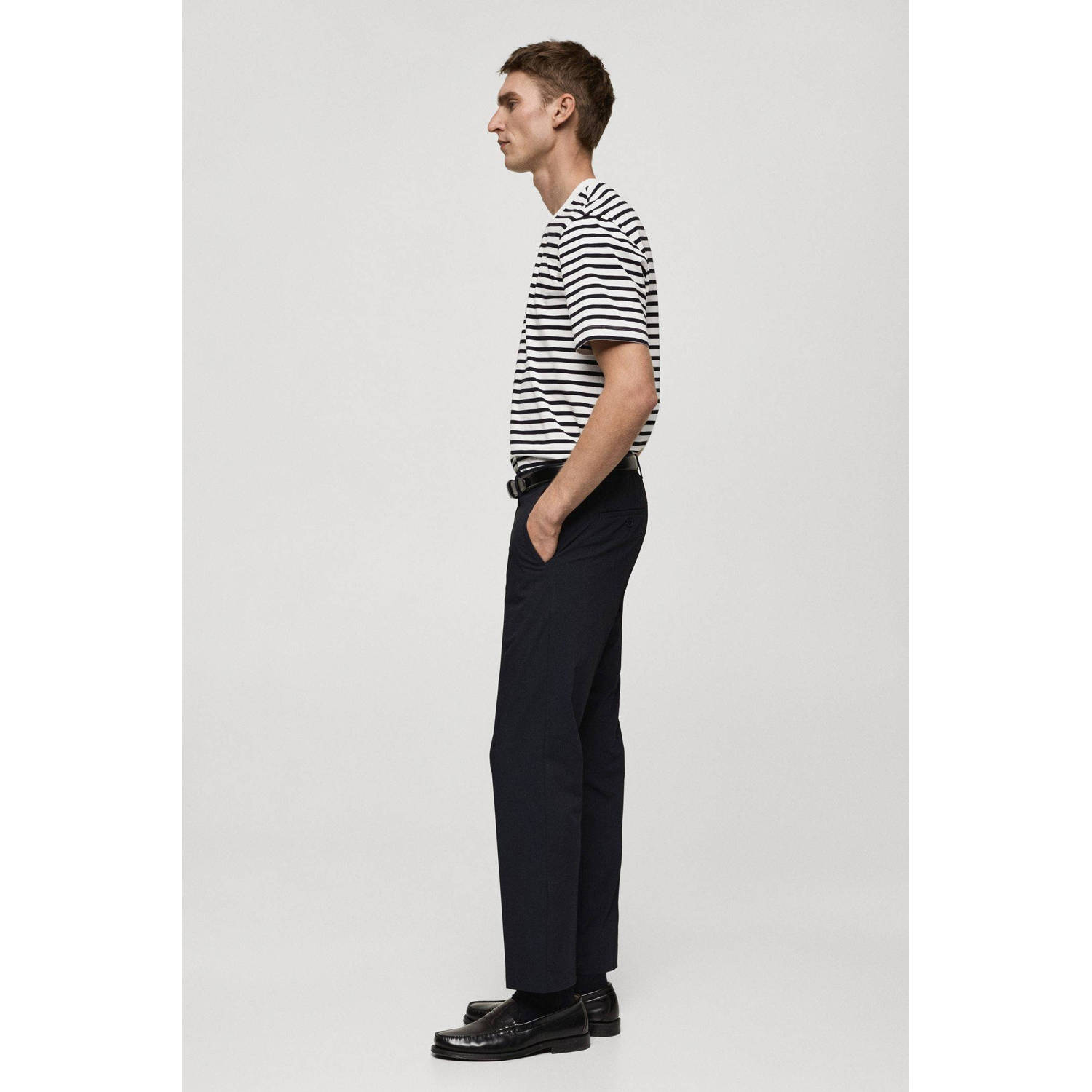Mango Man regular pantalon donkerblauw