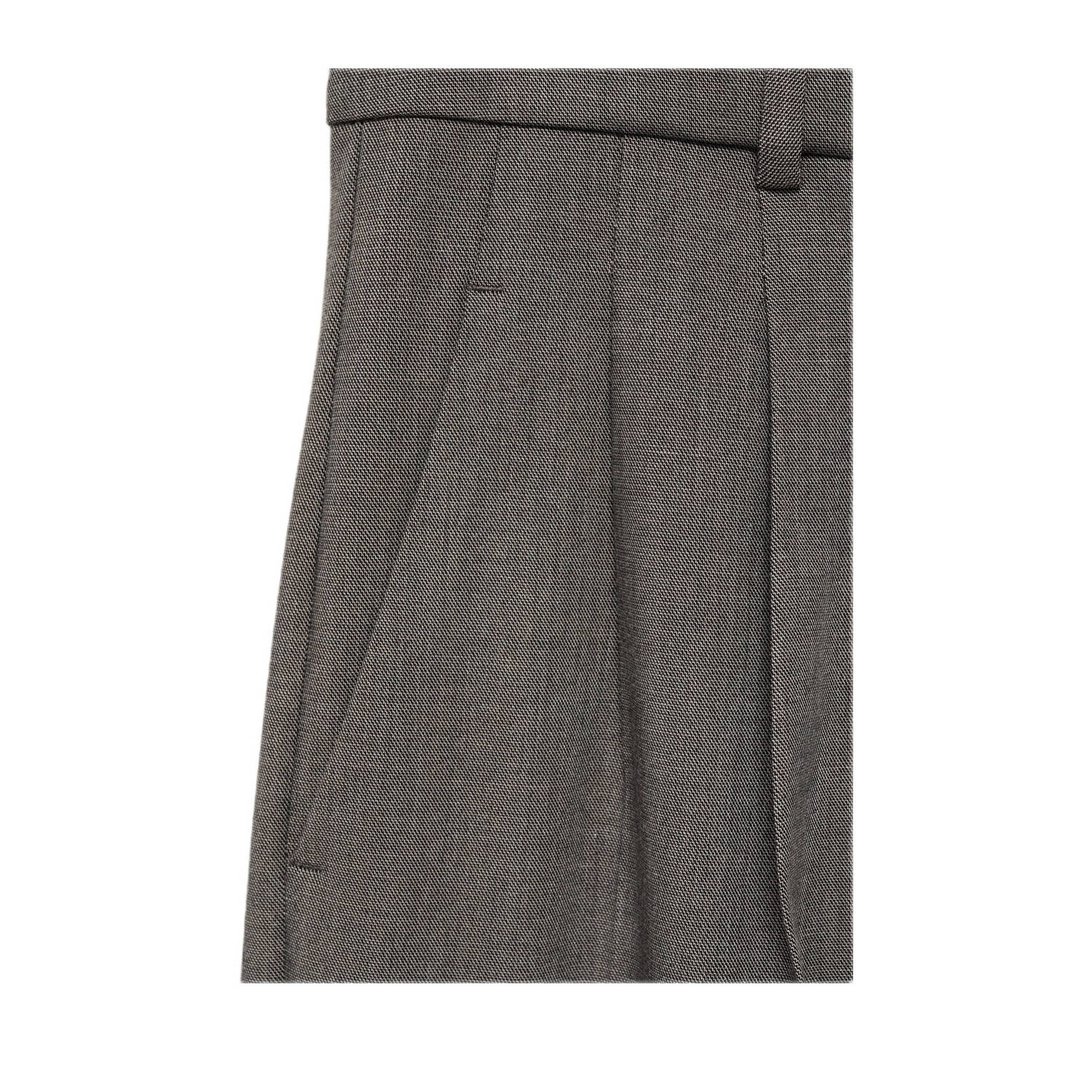 Mango wide leg high waist pantalon grijsbruin