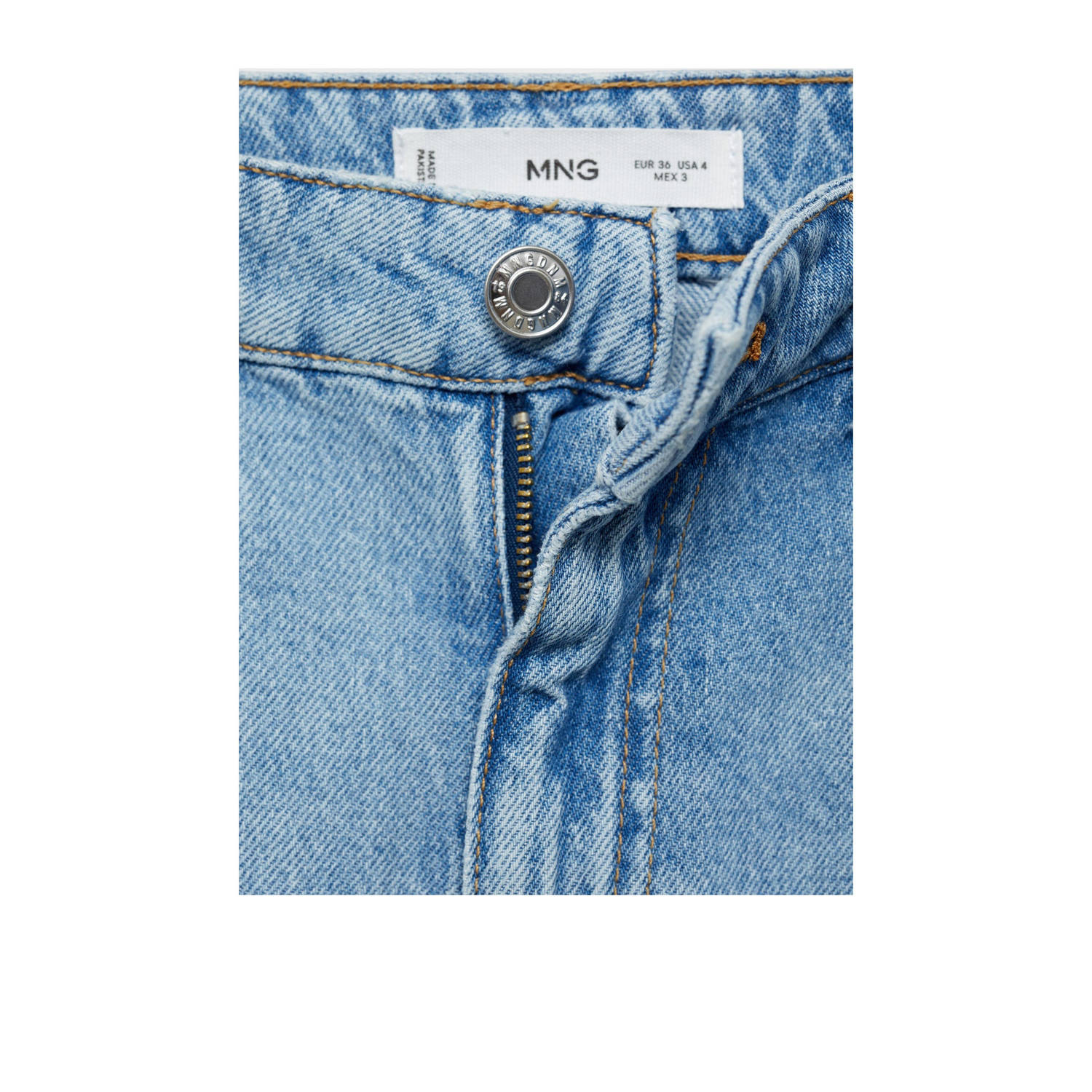 Mango high waist wide leg jeans light blue denim