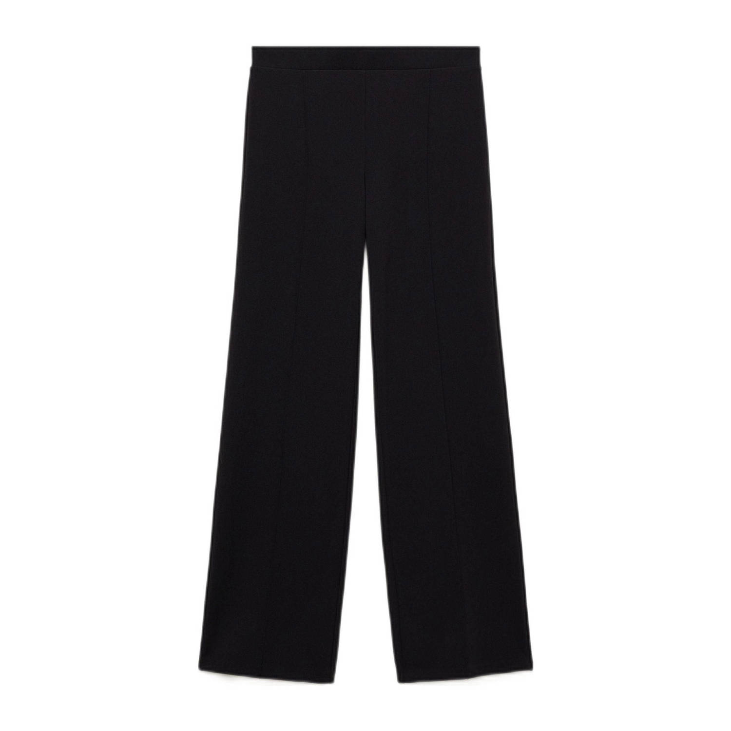 Mango straight regular waist broek zwart