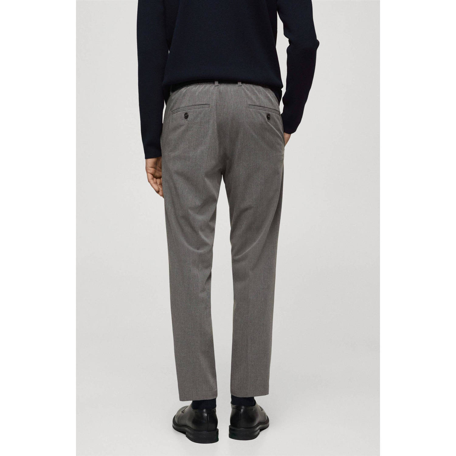 Mango Man regular pantalon grijs