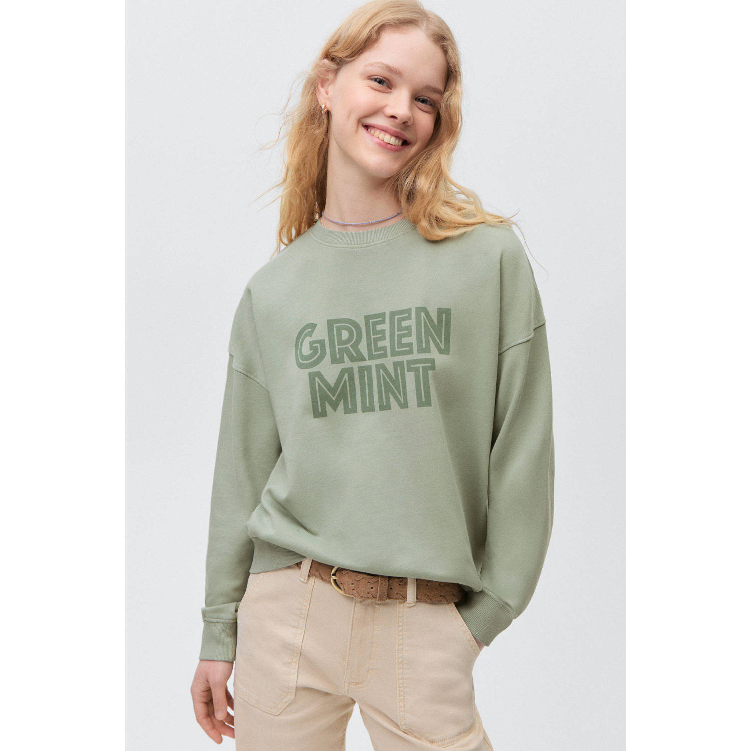 MANGO TEEN sweater lichtgroen