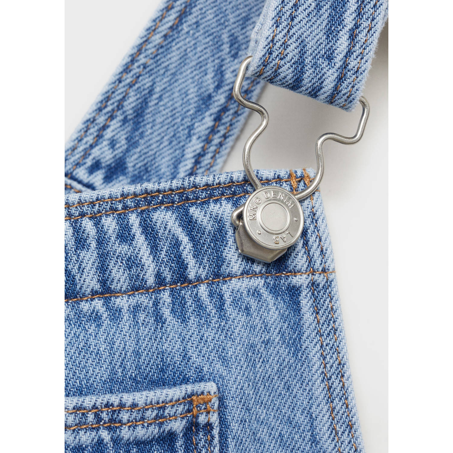 Mango Kids tuinbroek medium blue denim