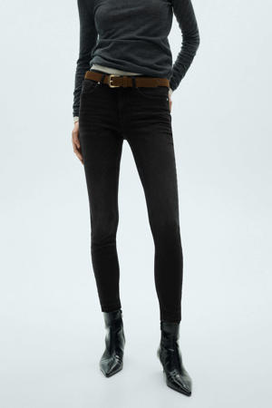 regular waist skinny jeans black denim