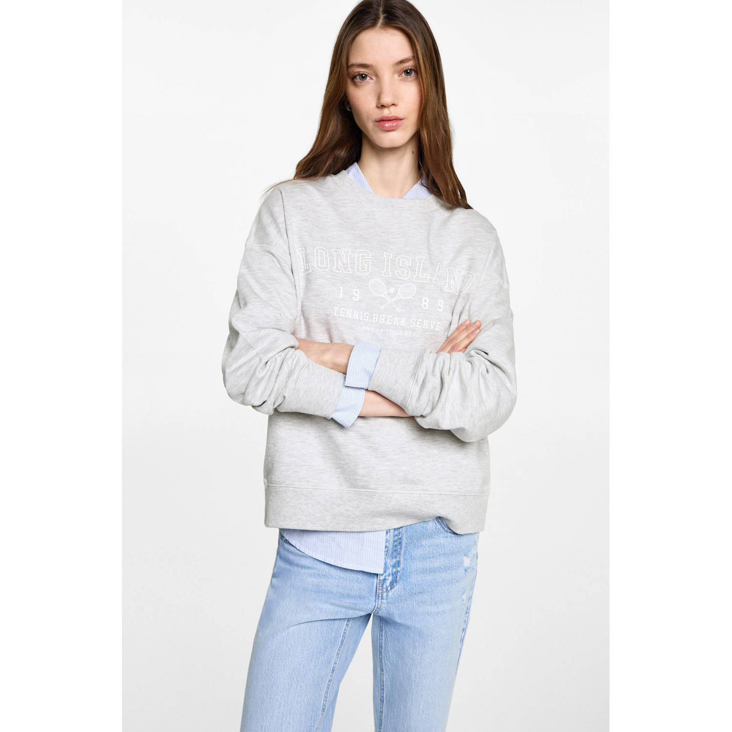 MANGO TEEN sweater lichtgrijs