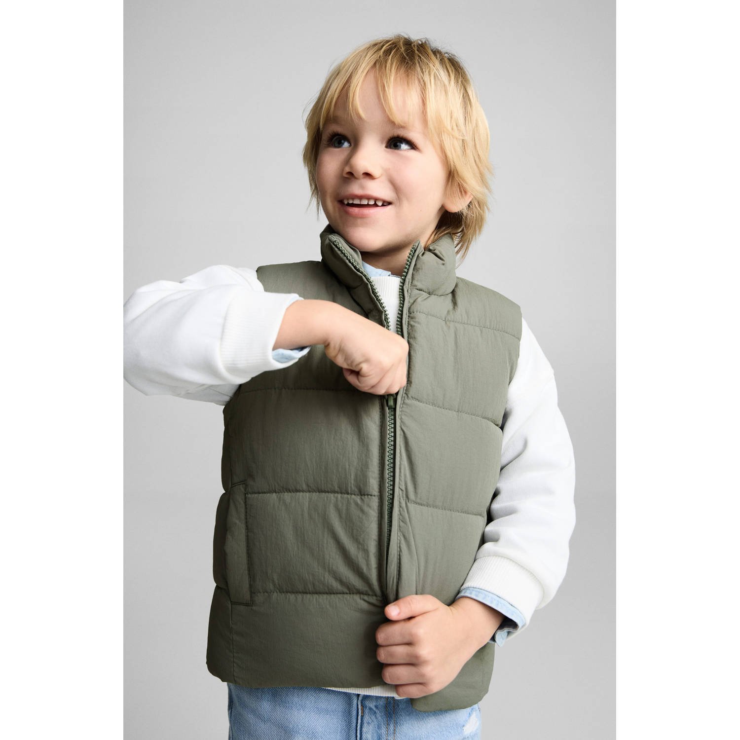 Mango Kids bodywarmer groen