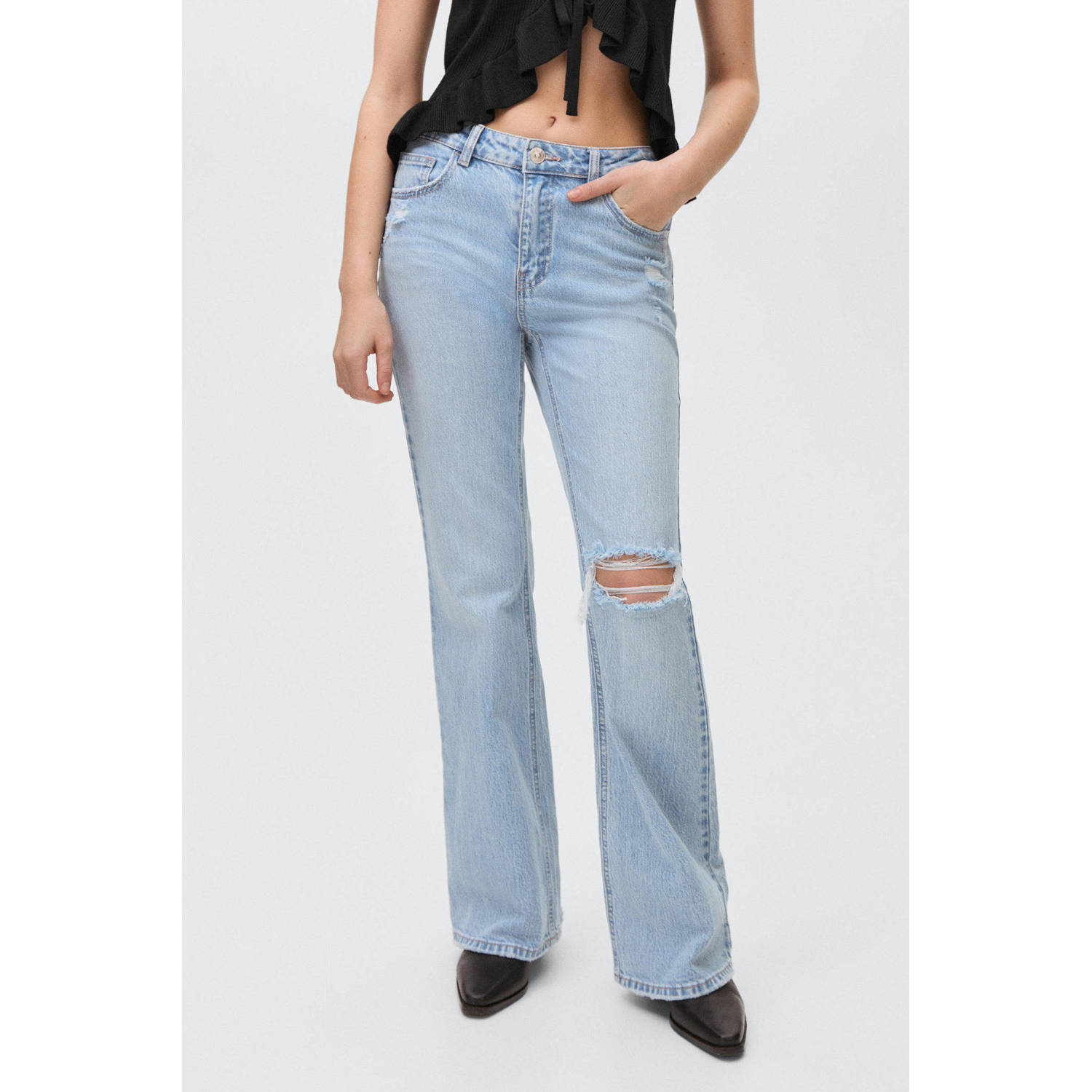 MANGO TEEN flared jeans light blue denim