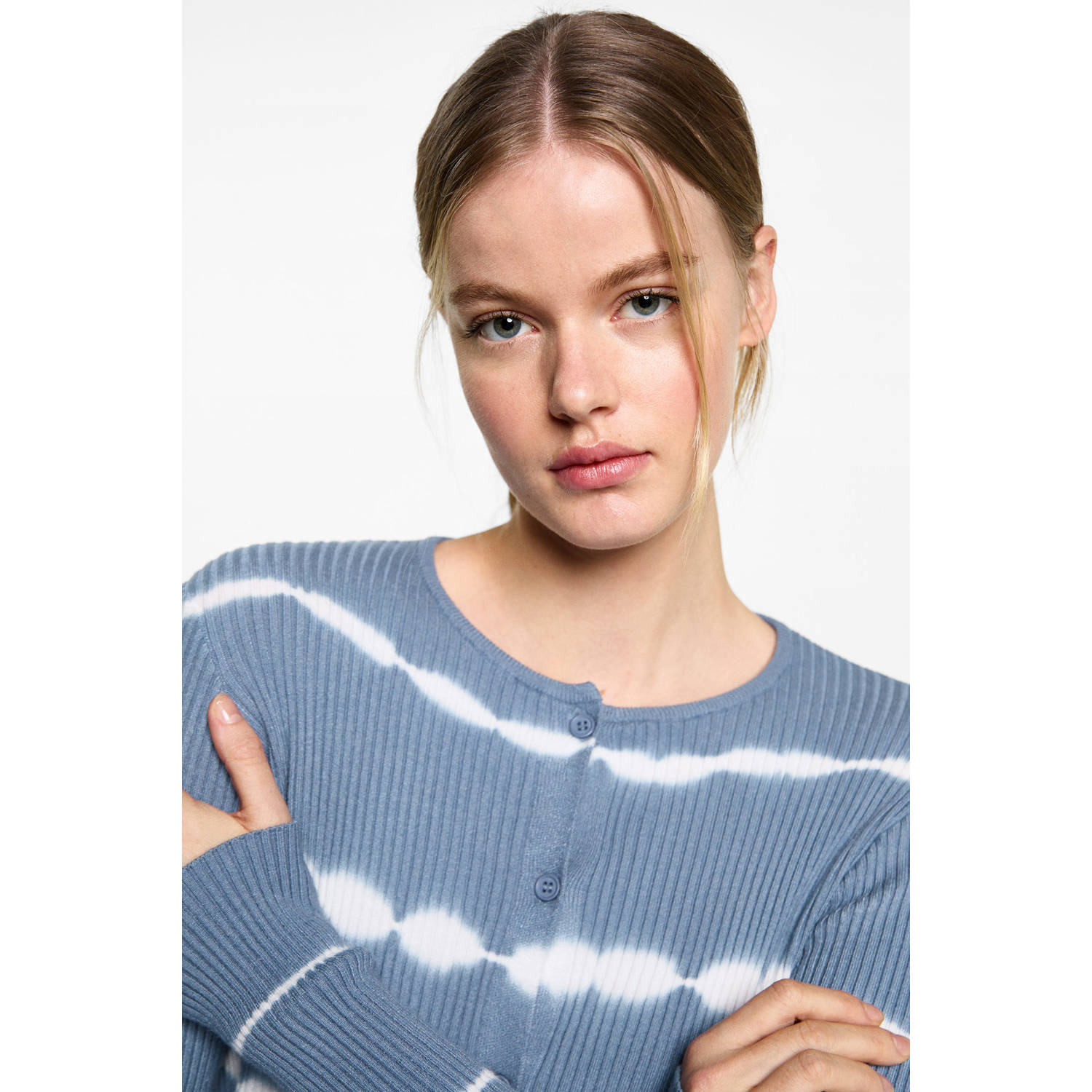 MANGO TEEN vest blauw fijn gebreid