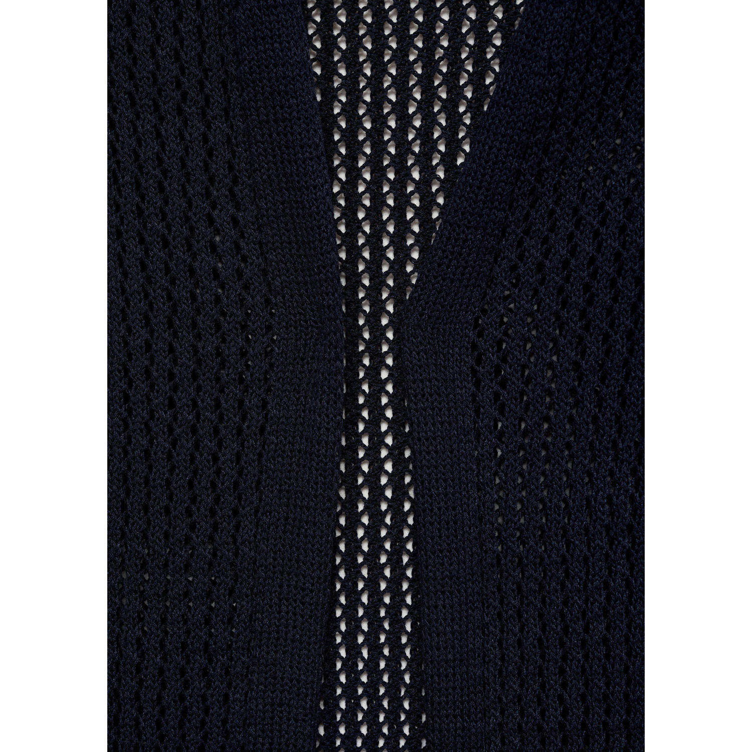 MANGO TEEN lang vest donkerblauw gehaakt