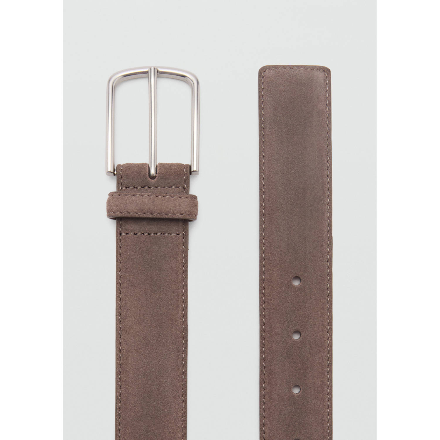 Mango Man suede riem lichtbruin