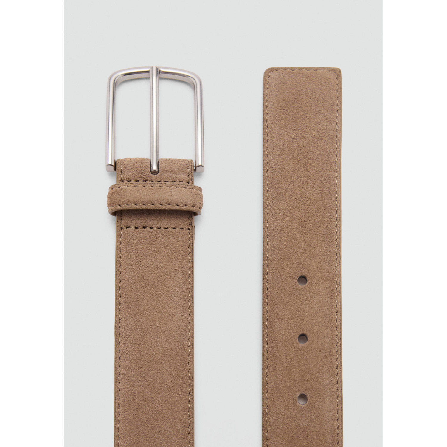 Mango Man suede riem beige