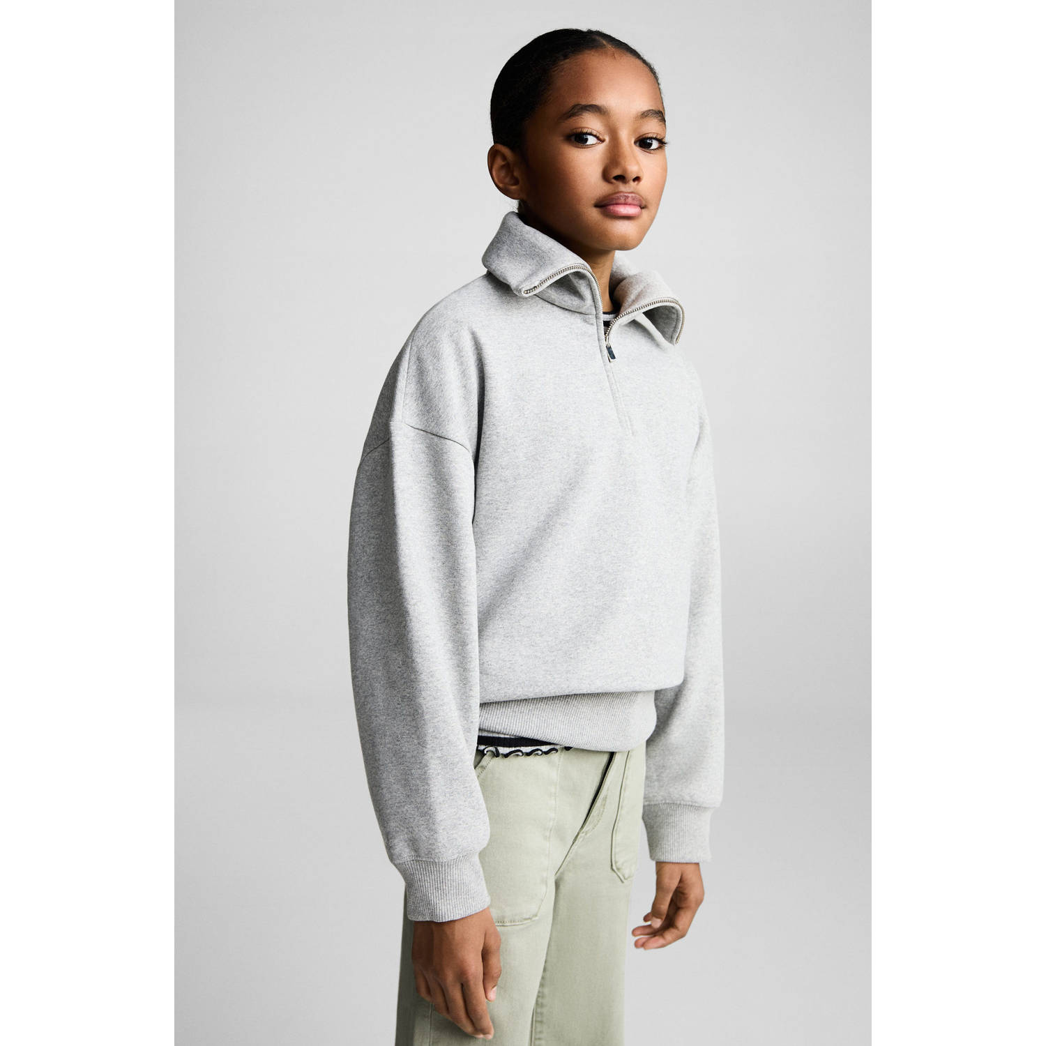 Mango Kids wide leg jeans lichtgroen