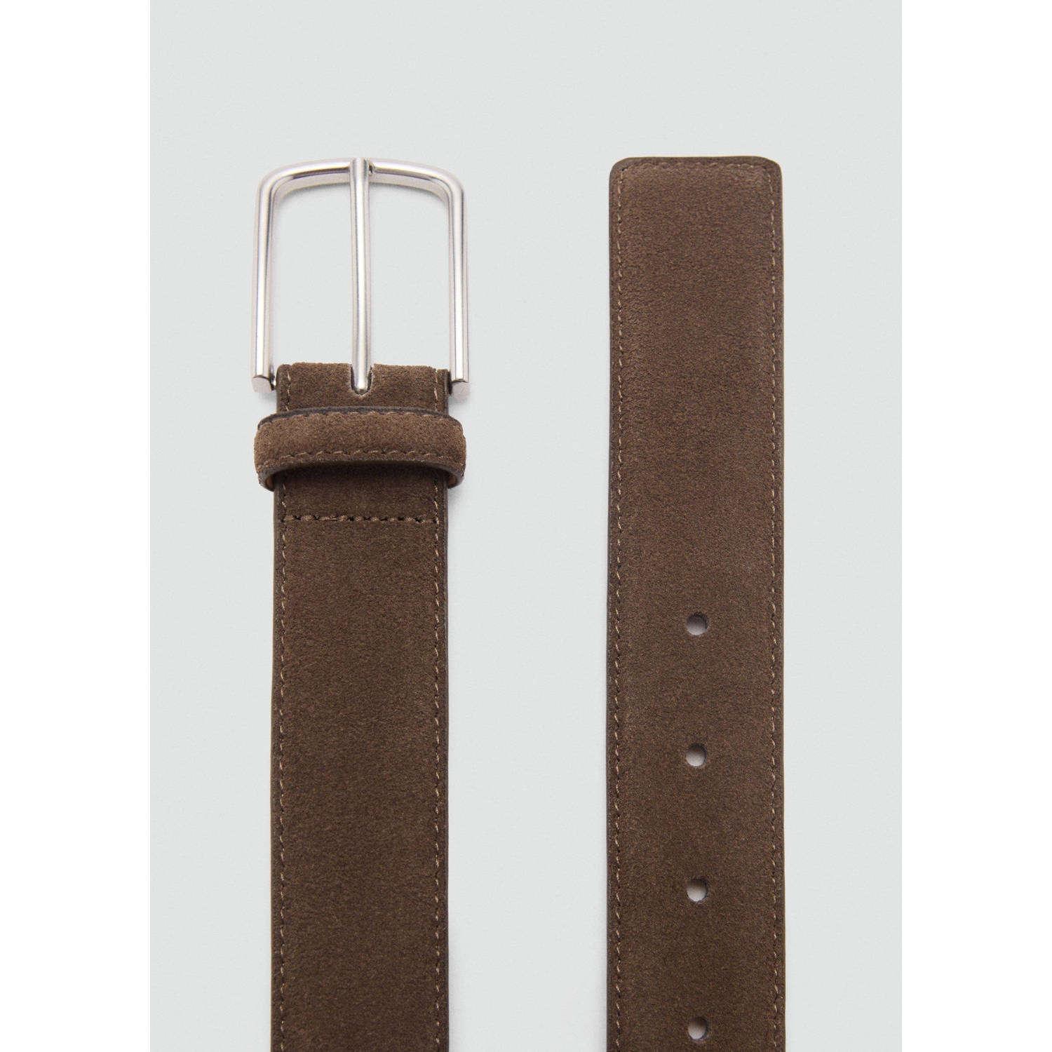 Mango Man suede riem bruin