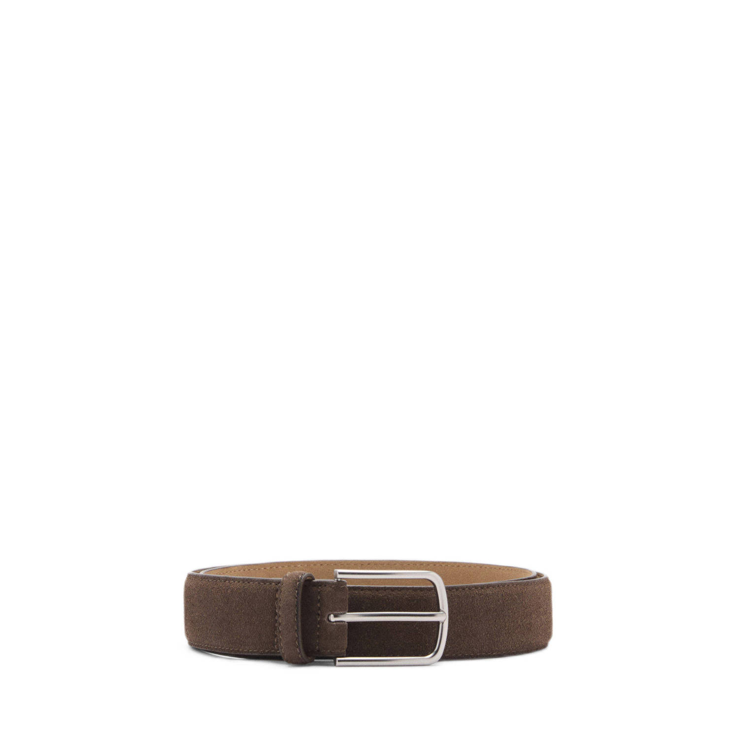 Mango Man suede riem bruin