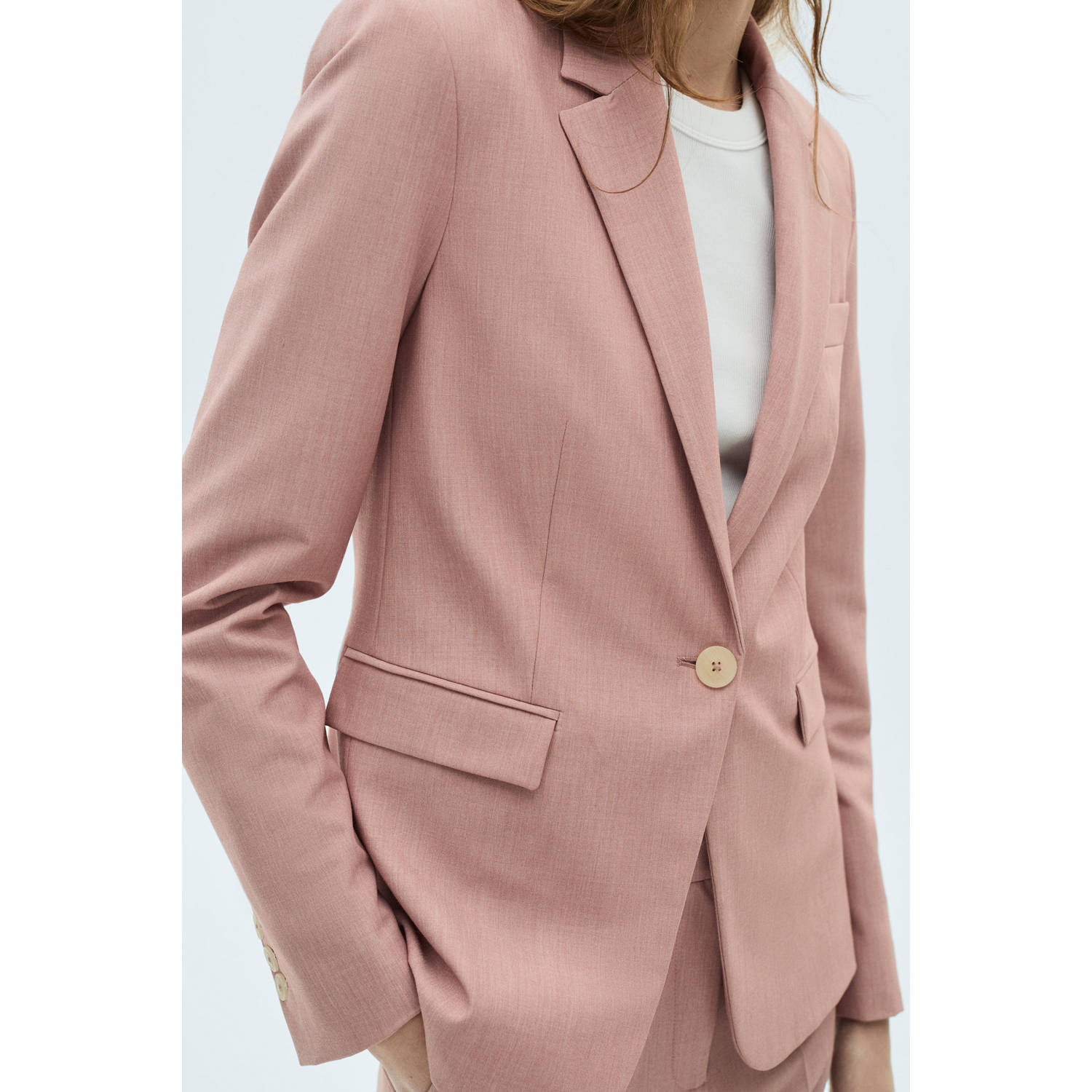 Mango regular blazer lichtroze