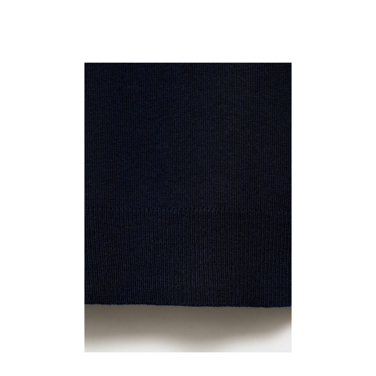 Mango trui donkerblauw rib gebreid