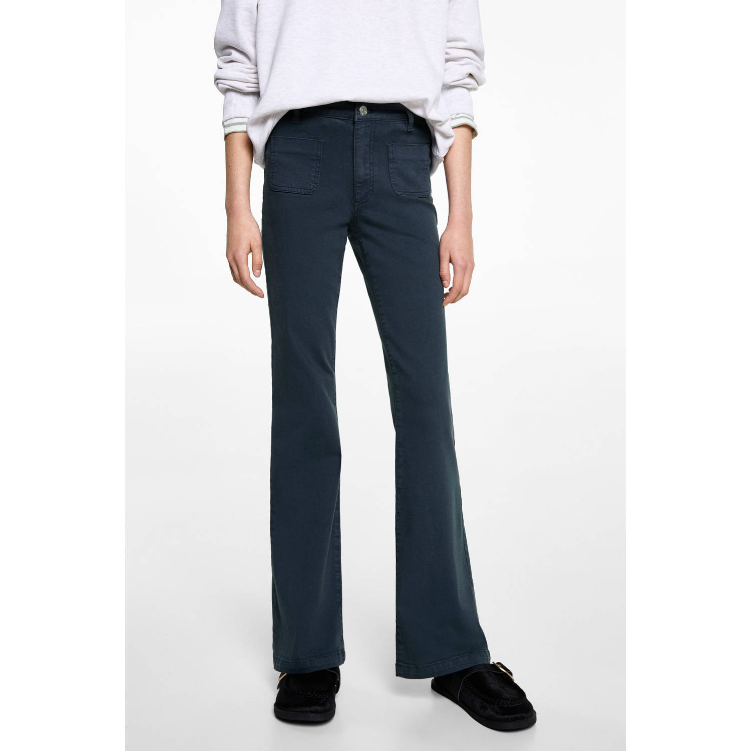 MANGO TEEN wide leg casual broek marine