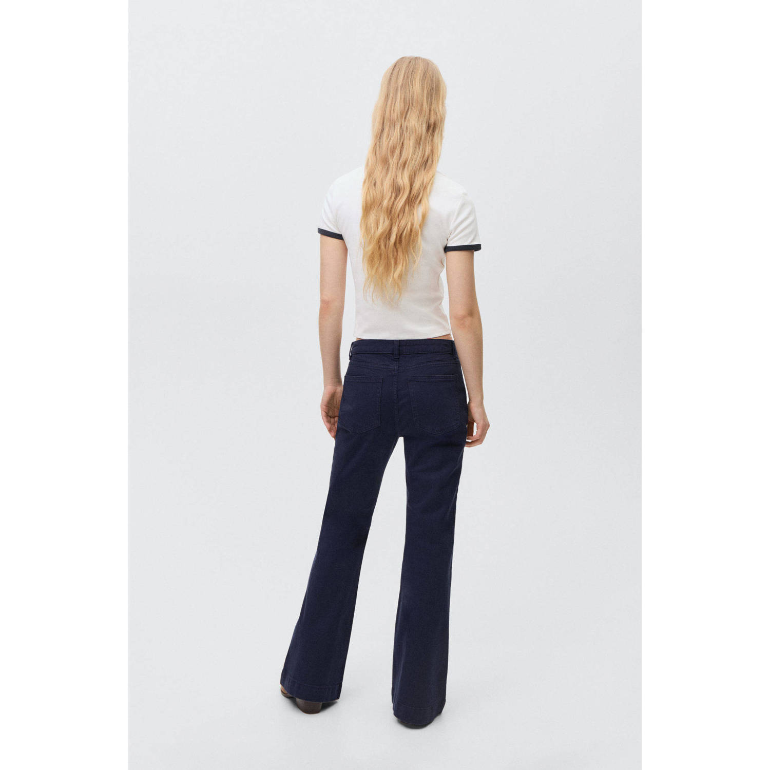 MANGO TEEN flared casual broek marine