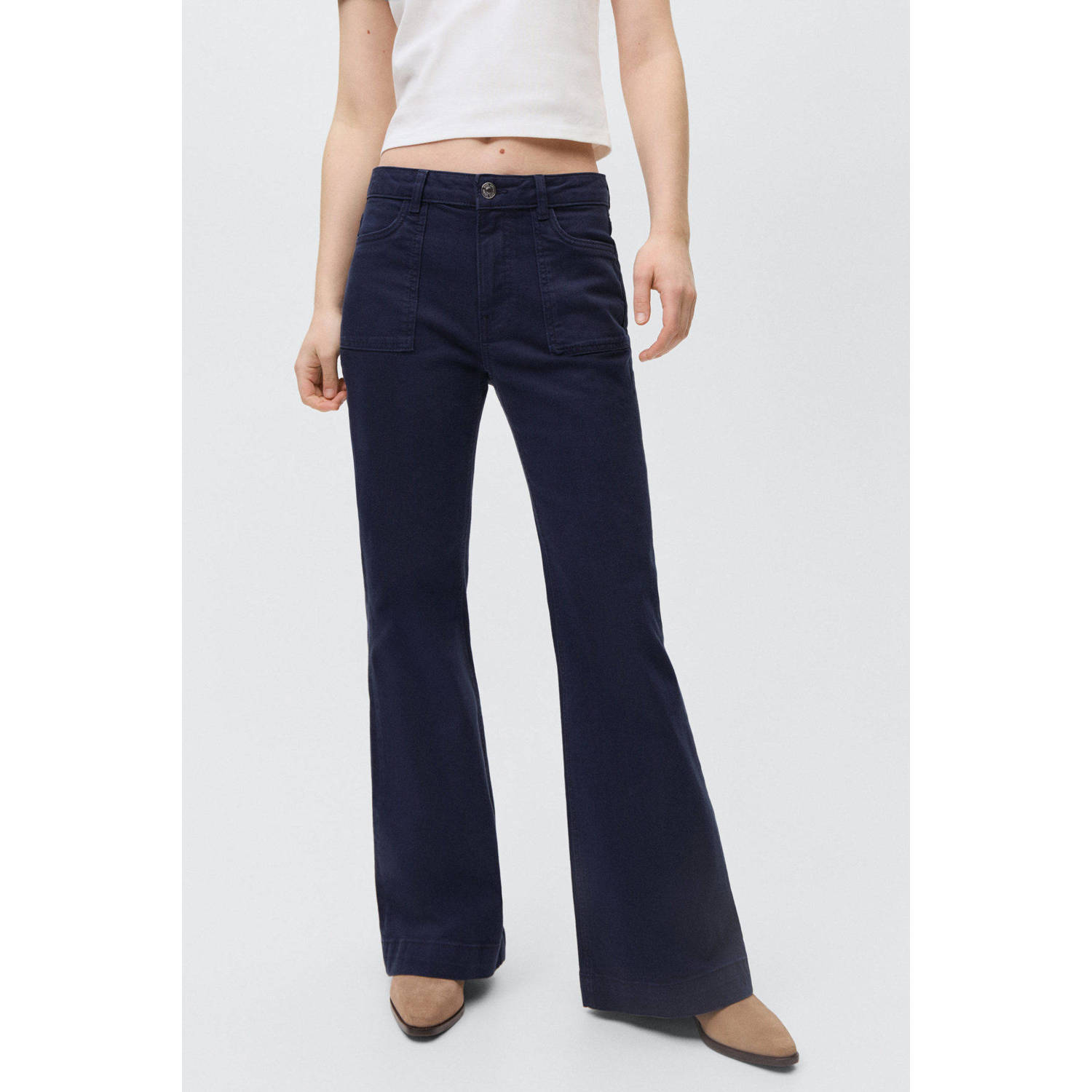 MANGO TEEN flared casual broek marine