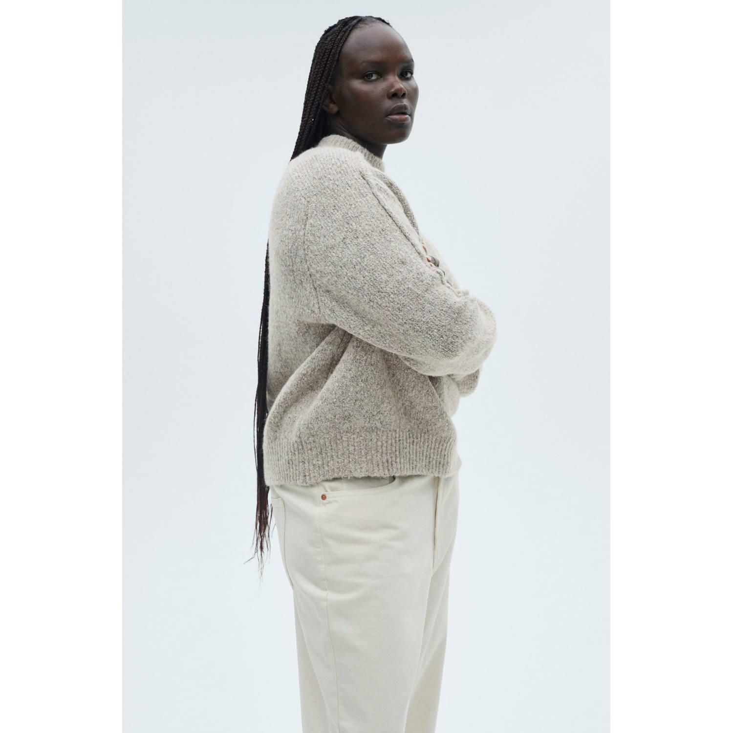 Mango trui beige gebreid