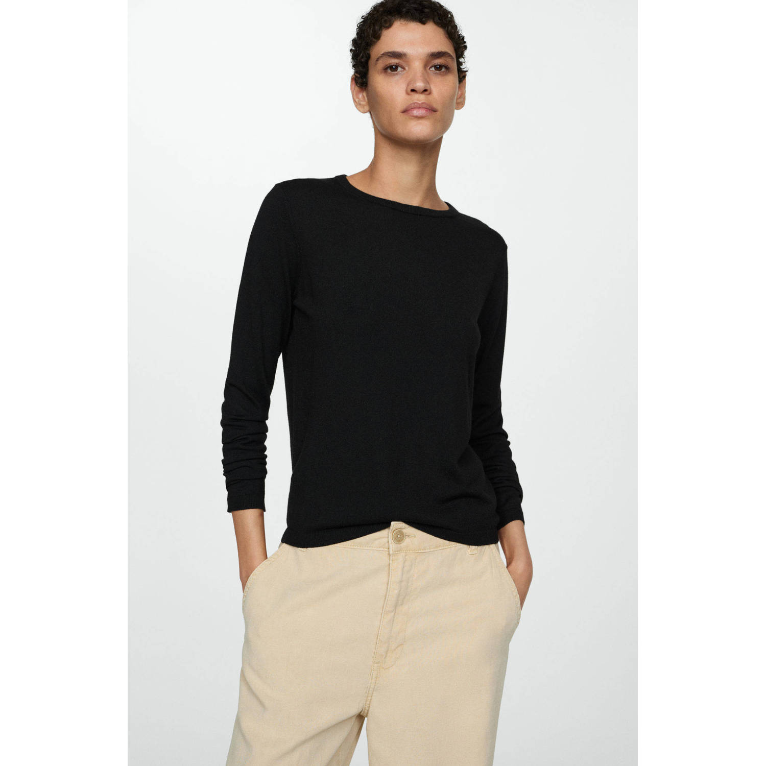 Mango pullover zwart