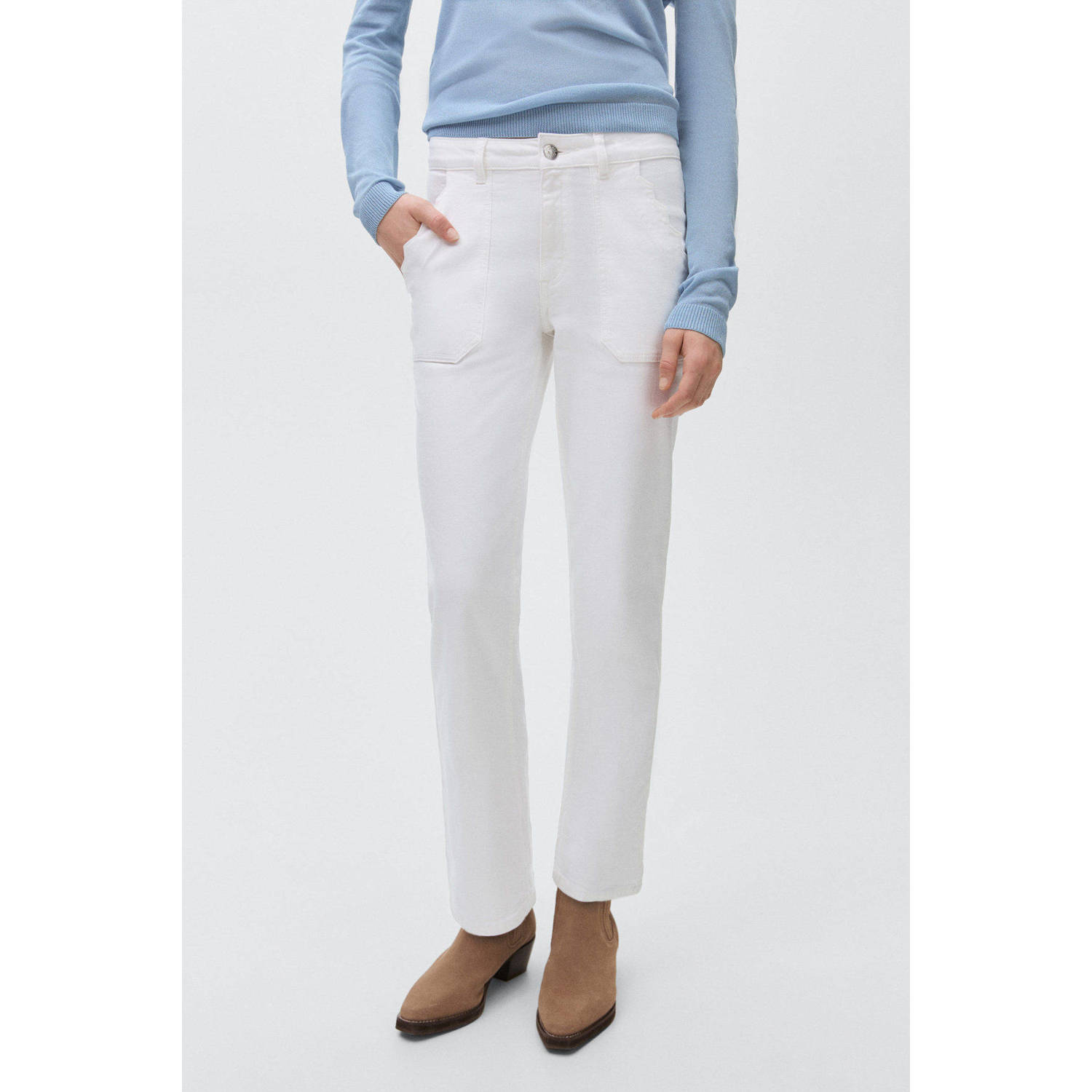 MANGO TEEN rechtvallend low waist wit