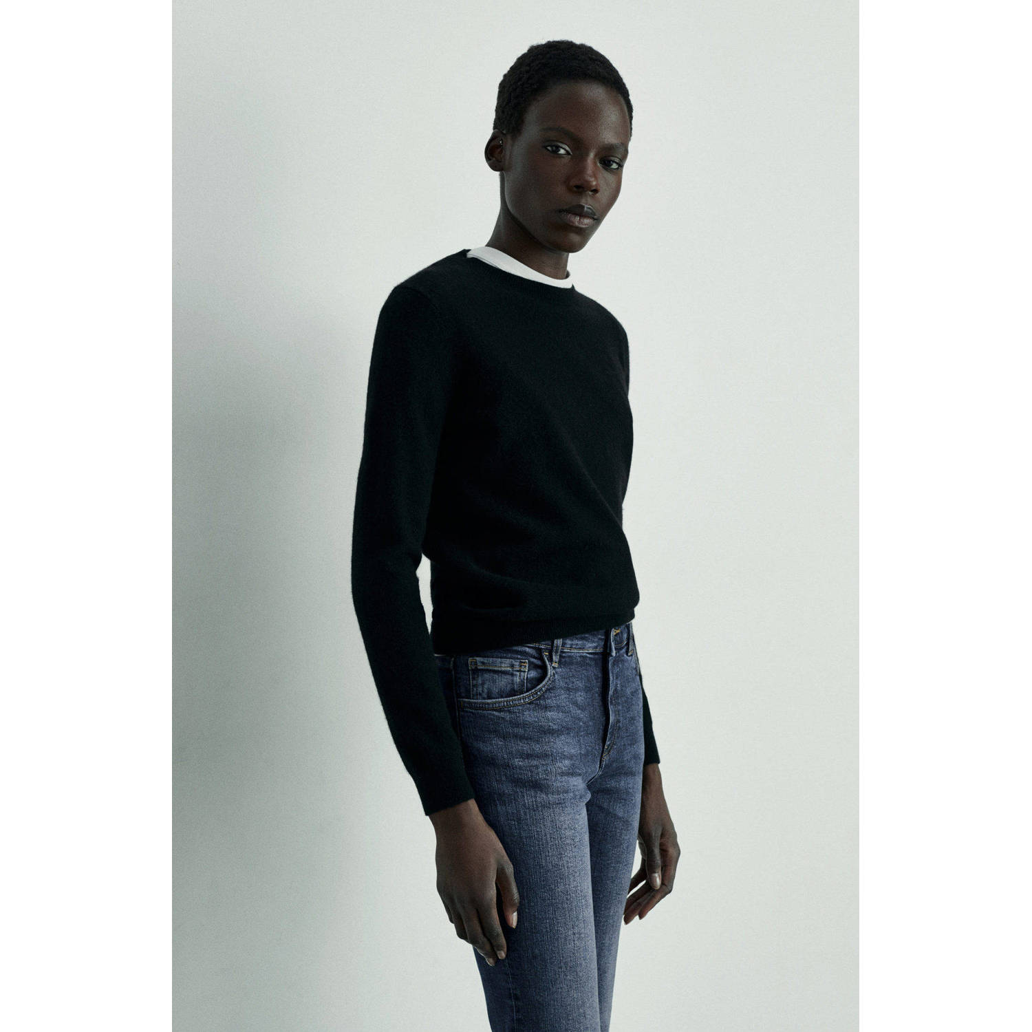 Mango regular waist flared jeans dark blue denim