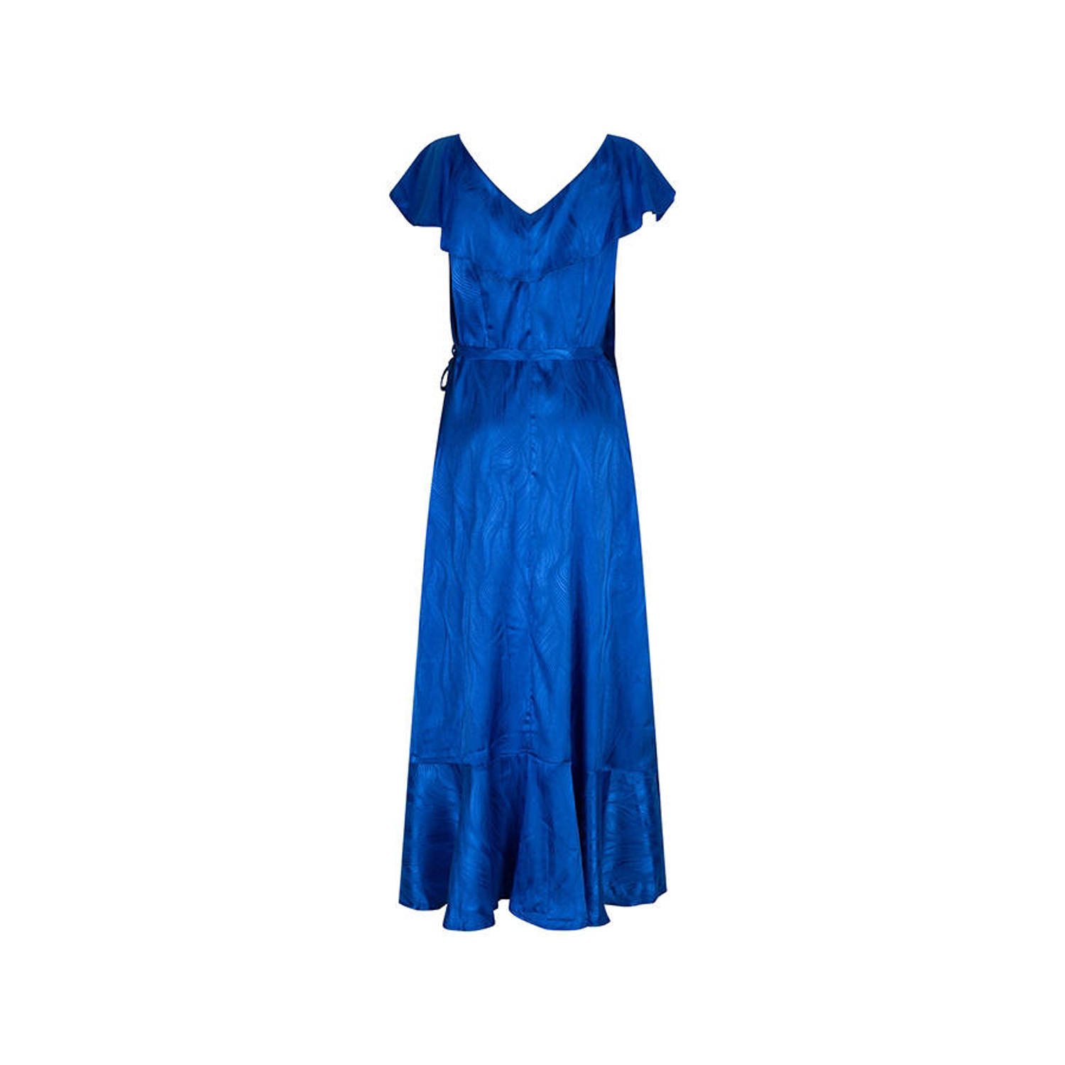 Lofty Manner wikkel- overslagjurk blauw