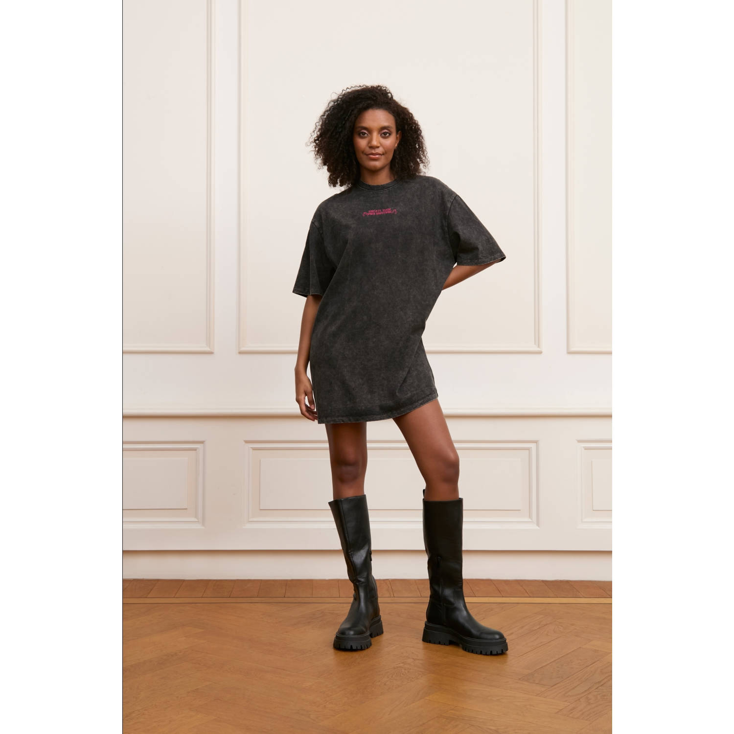 Lofty Manner t-shirtjurk zwart