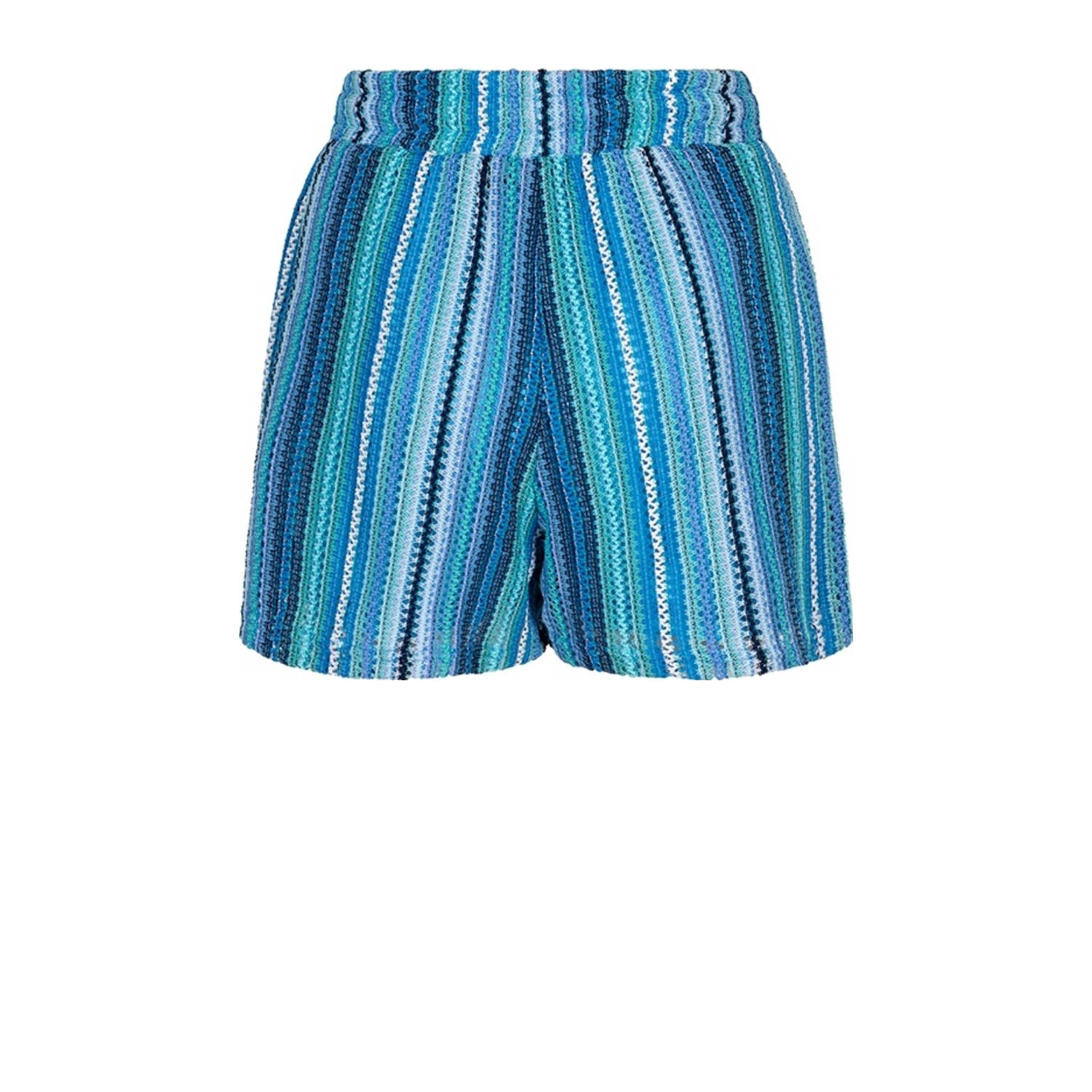 Lofty Manner straight regular waist casual short blauw gehaakt