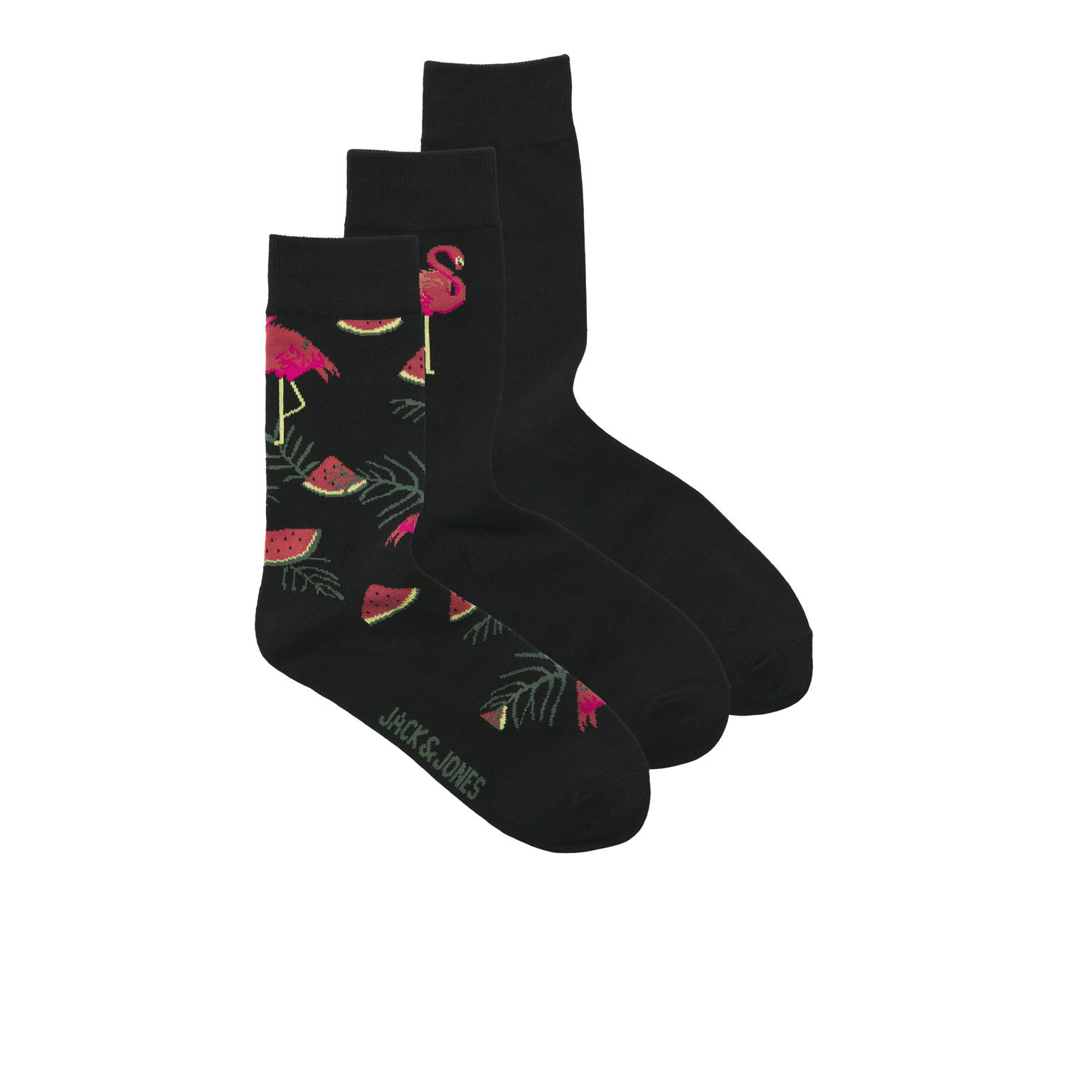 JACK & JONES sokken JACFLAMINGO set van 3 zwart