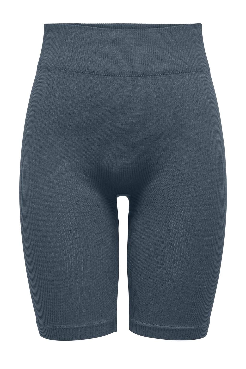 Grijsblauwe dames ONLY PLAY sportshort blauw van nylon met slim fit, regular waist en effen
