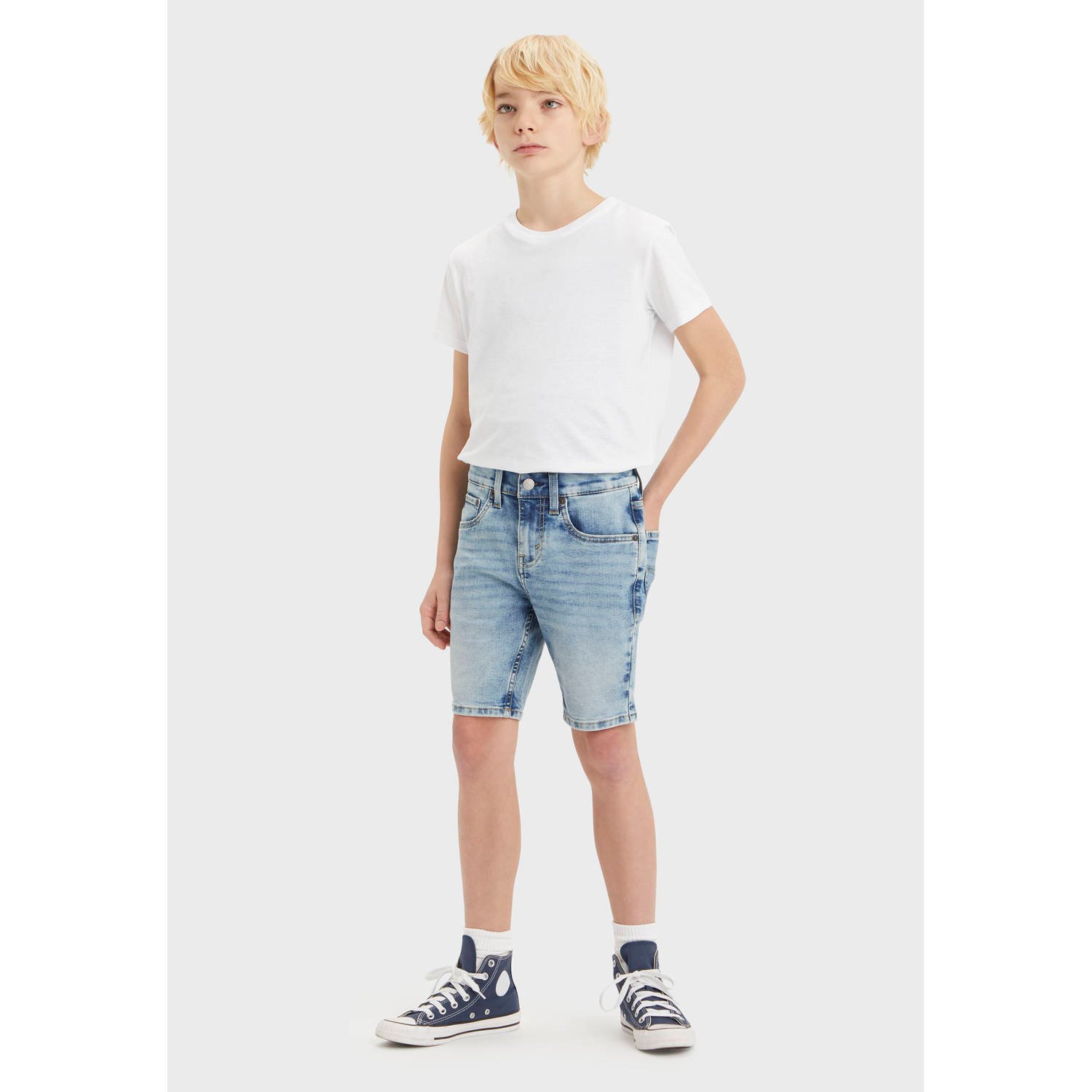 Levi's Kids denim short light blue denim