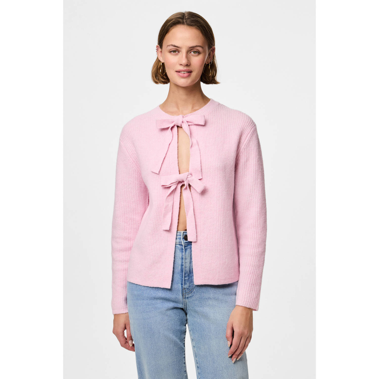 PIECES gebreid vest roze