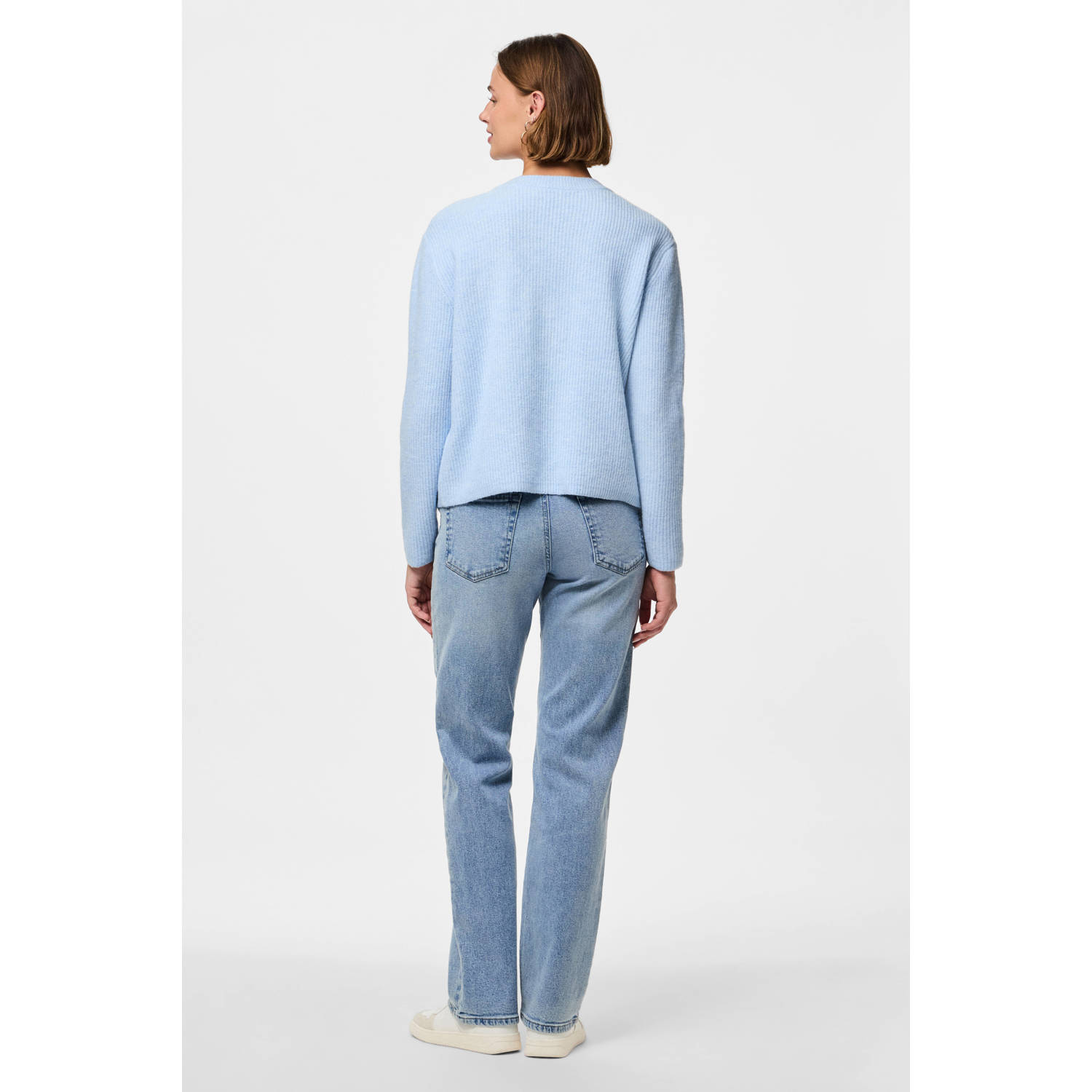 PIECES gebreid vest blauw