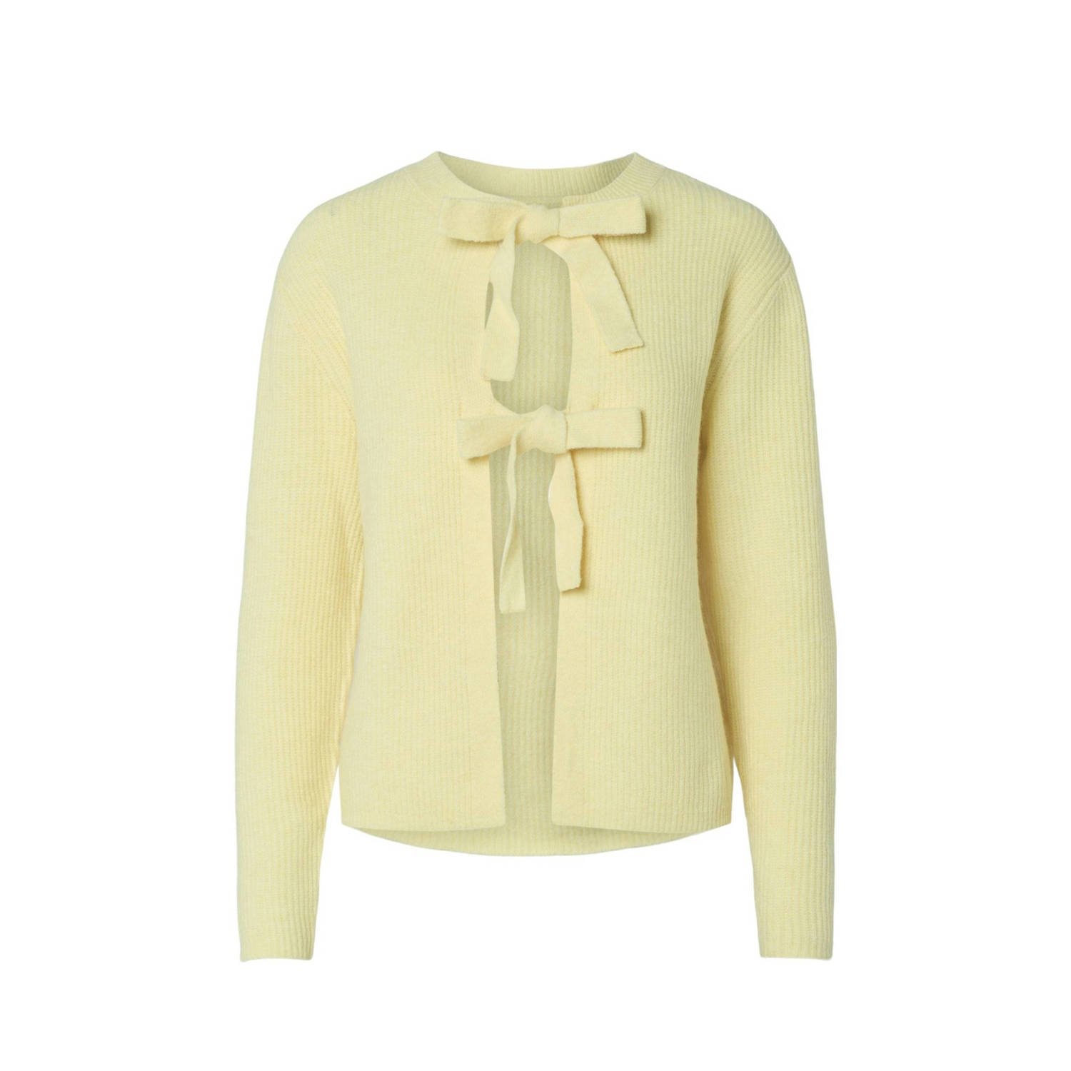PIECES gebreid vest geel