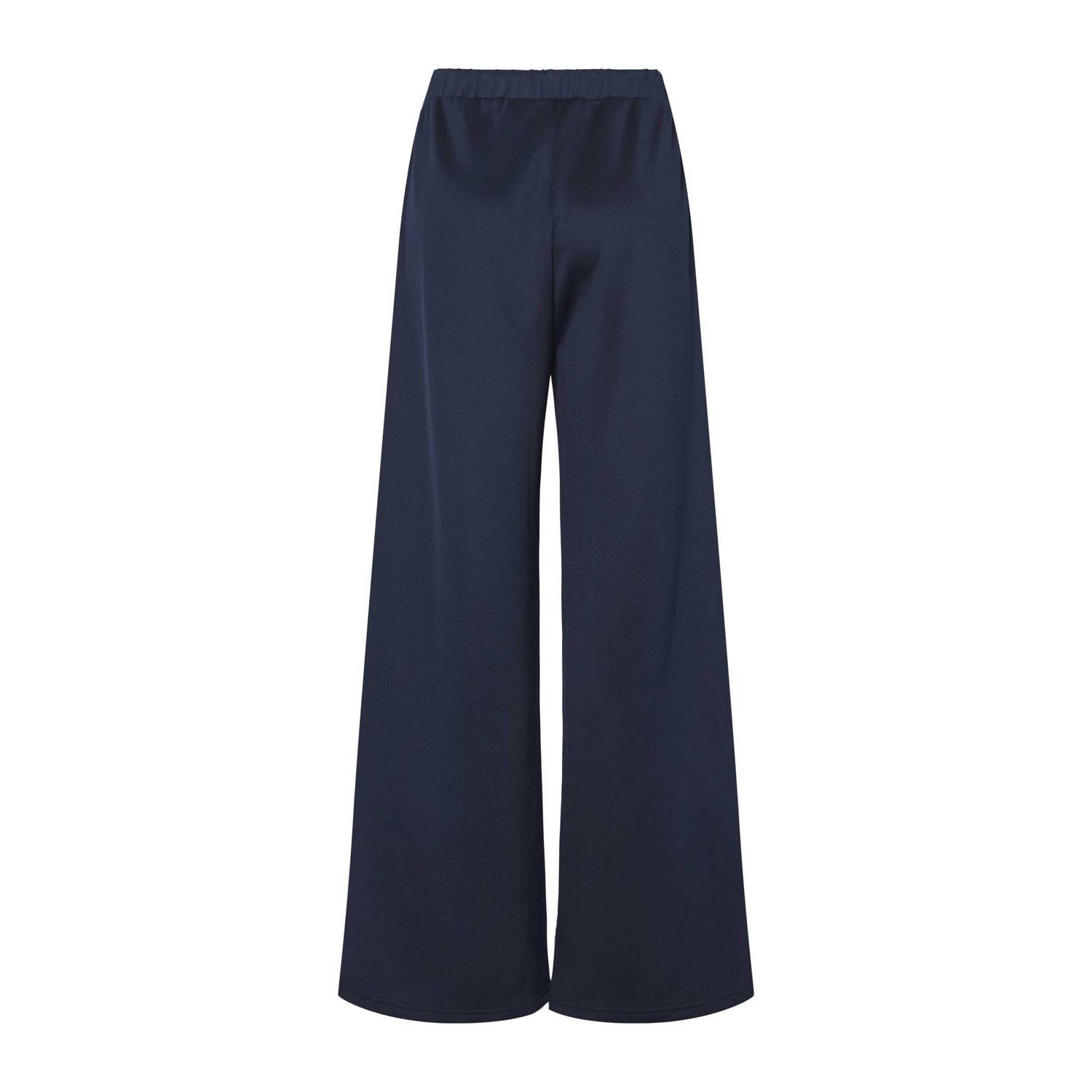 PIECES wide leg regular waist broek donkerblauw