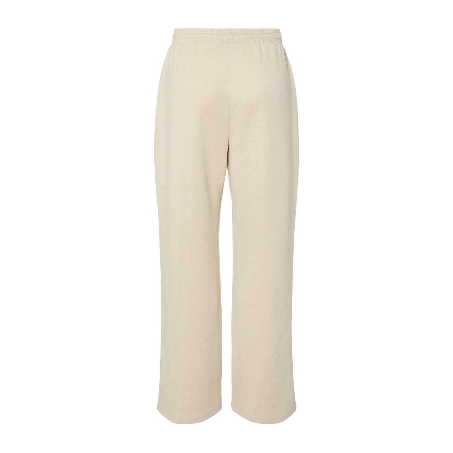 PIECES wide leg regular waist joggingbroek ecru