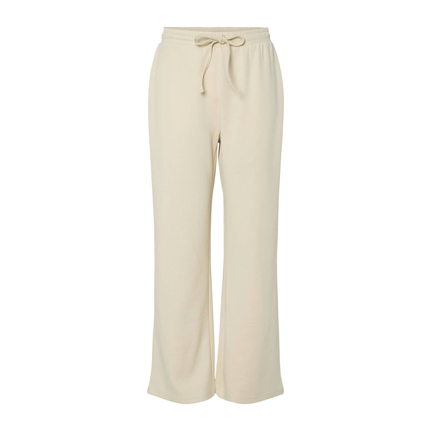 PIECES wide leg regular waist joggingbroek ecru