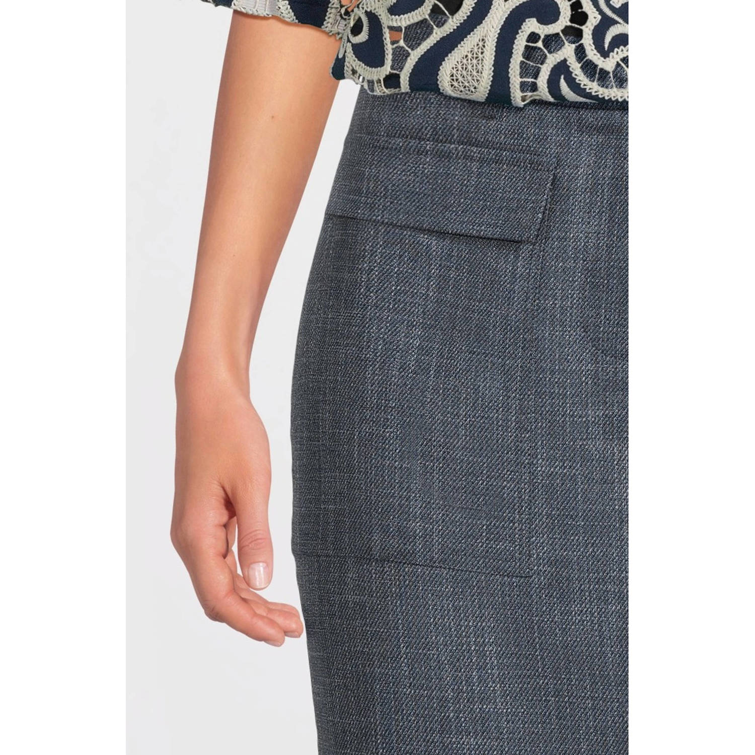 Aaiko midi rok donkerblauw