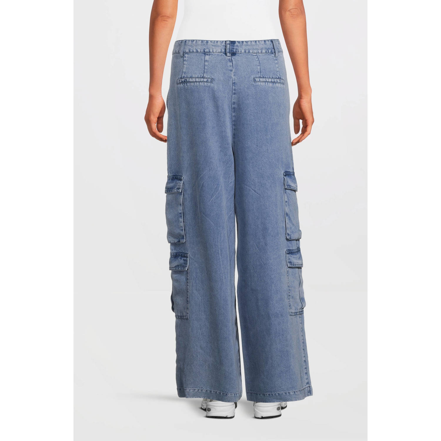 Aaiko regular waist casual broek light blue denim