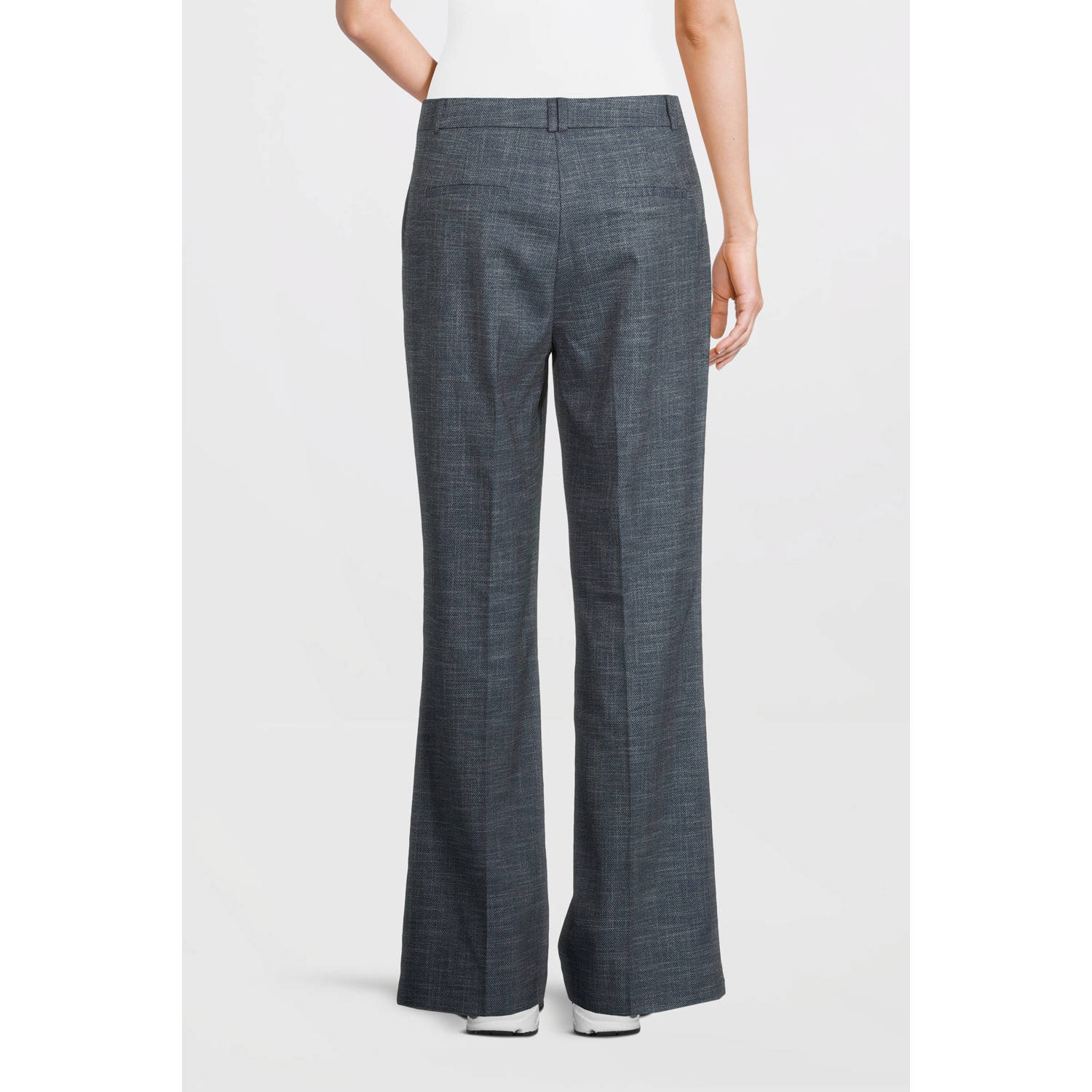 Aaiko flared high waist pantalon donkerblauw