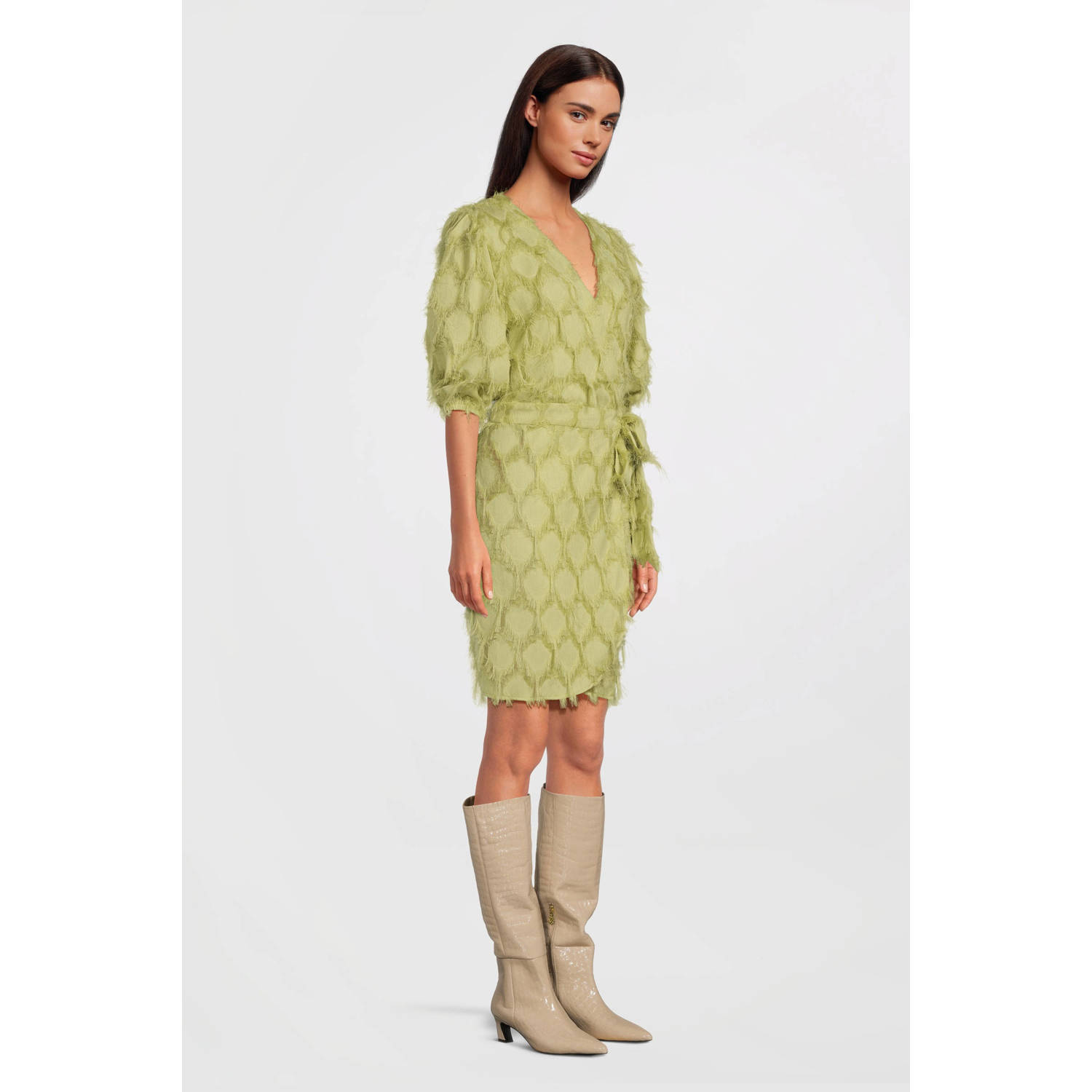 Aaiko zomerjurk limegroen