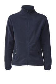 thumbnail: Donkerblauwe heren Tenson fleece outdoor vest Miracle met effen, lange mouwen, opstaande kraag en ritssluiting