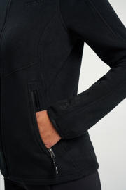 thumbnail: Zwarte dames Tenson fleece outdoor vest Miracle met effen, lange mouwen, opstaande kraag en ritssluiting