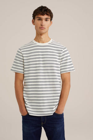 regular gestreepte T-shirt ecru